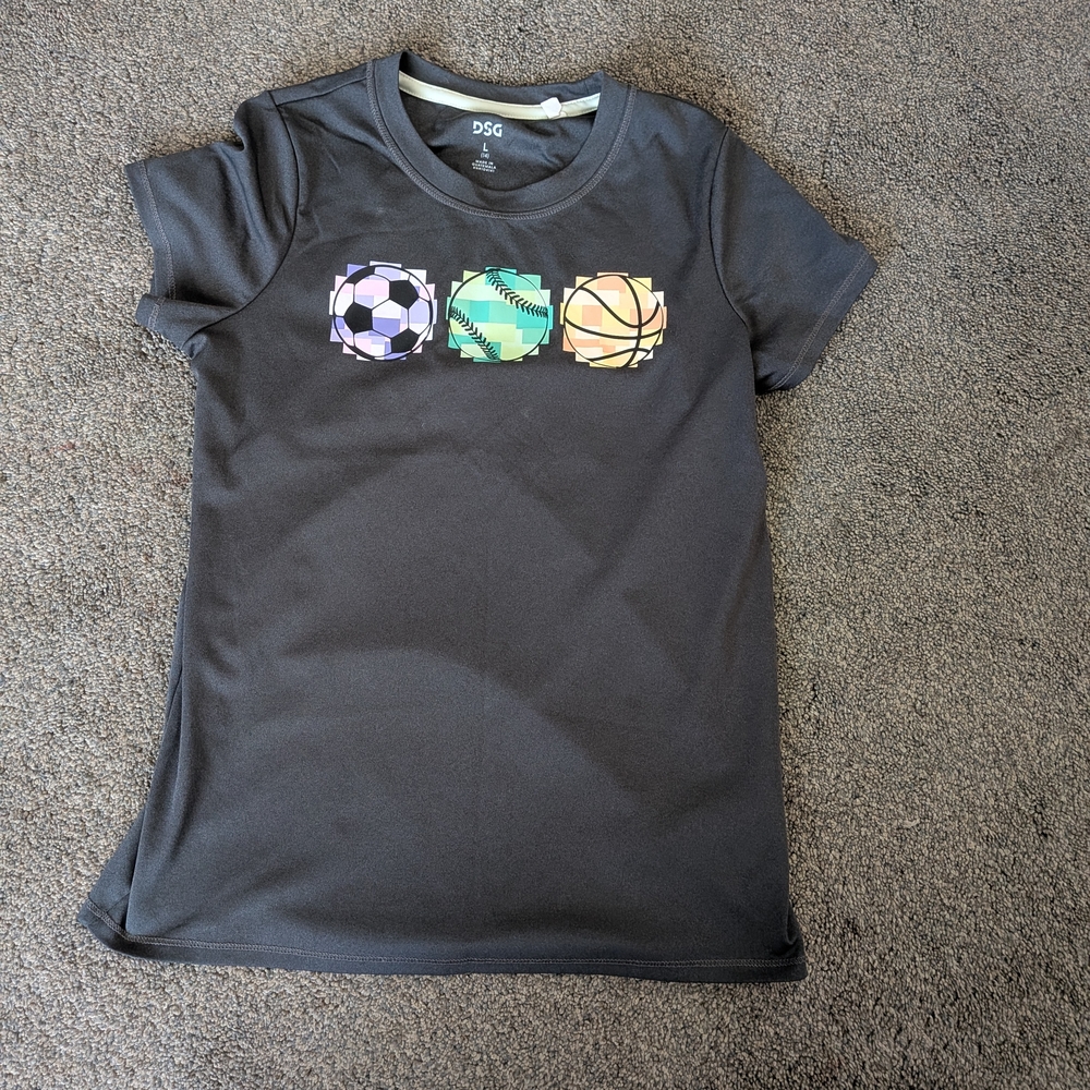 DSG Kids' Dark Gray Sports Graphic Tee